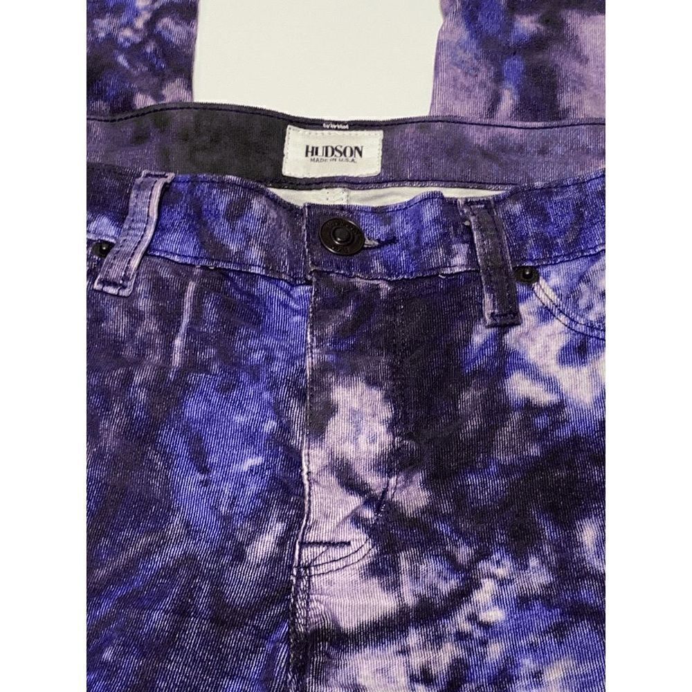Hudson Women’s Nico Mid Rise Super Skinny Jeans Cotton Purple Galaxy Size 27 - Picture 5 of 9